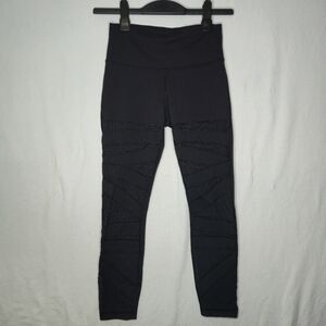 Lululemon Black Leggings With Tech Mesh Cutouts Size 4